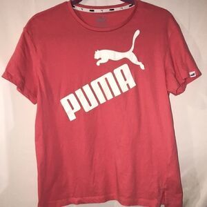 Puma Women's Short Sleeve Signature Patent Logo & Print Casual T-shirt Size L